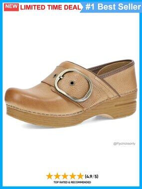 Women's Leather Clog Mules with Rocker Bottom and Arch Support